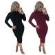 Latest Pure Color Stretchy Backless Midi Dress YZ1668