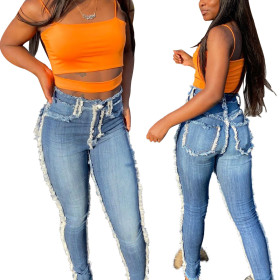 New style brushed personality monkey jeans for autumn and winter D8383