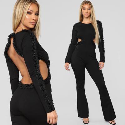 Elegant Black Backless Jumpsuits JLX3070