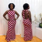 Sleeveless Ladies Backless Maxi Dress For Wholesale D8275