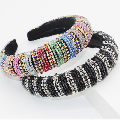 Baroque Colorful Hair Band Sponge Luxury Prom  Catwalk Hair Accessories JB122700004