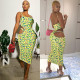 Sexy women's butterfly print waist dress BN9238