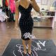 Bodycon Sexy Corduroy Spaghetti Strap Knee Length Dress QLKG75