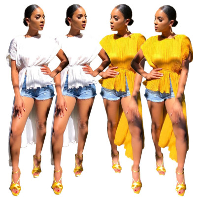 Unique Comfy Irregular Solid Top For Ladies YT3128
