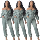 New Design Autumn Cargo Pants Strapless Long Jumpsuits NK042