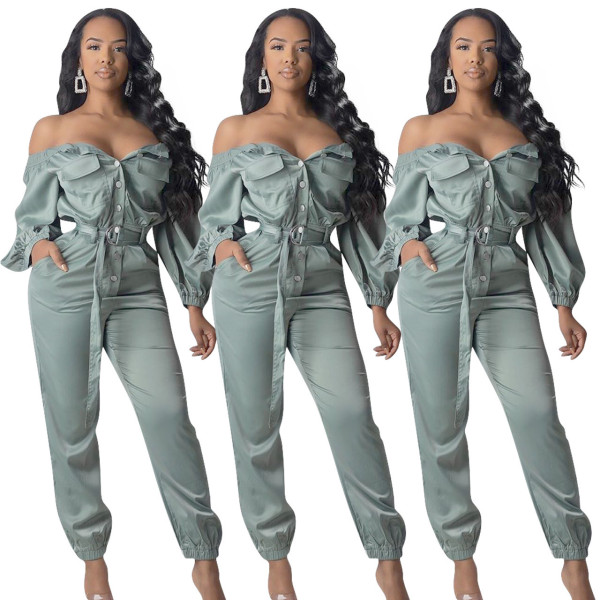 New Design Autumn Cargo Pants Strapless Long Jumpsuits NK042