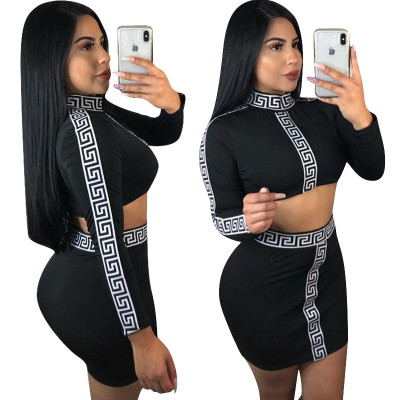 New Arrival Bodycon Suits Crop Top Wrap Skirt YYZ809