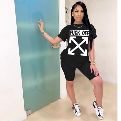 Two-piece sports letter print set CY8547