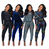 New Style Bling Bling Two-Piece Autumn Sequined Outfits MD266