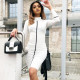 Cheap Slim Bodycon 6 Colors Striped Patchwork Wrap Dress YW8226