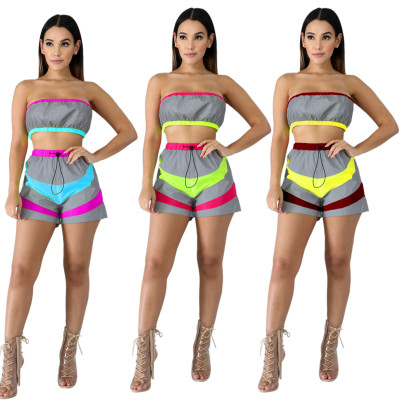 Hot Suits Summer Bandeau Top+Sport Elastic Shorts LA3097