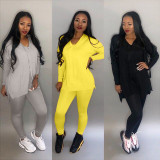 Pure Color Fall Suits Women T-Shirt Tight Pants DN8162