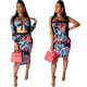 Fashion Women Floral Print Bodycon Dresses CY1143