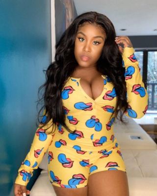 Sexy printed jumpsuit LD8788