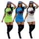 Leissure Big Eyes Print T Shirts Dress YYZ925