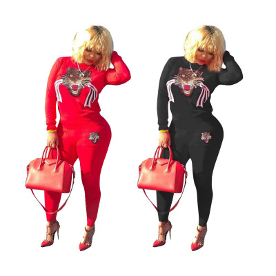 Wholesale Price Tigger Print Sports Outfits TRS893
