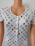 Cute printed jumpsuit FF1018