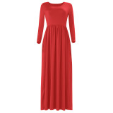 Bodycon Solid Cotton Nip-Waisted Maxi Dresses WMZ1888