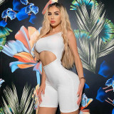 Sexy One Shoulder Waistless And Backless Solid Color Jumpsuit P1737651