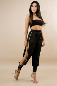 Leisure Women Split Bandage Pencil Pants DN8040
