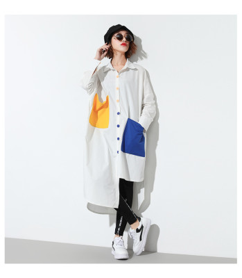 Casual Pockets Long Shirt Dress ZY17615