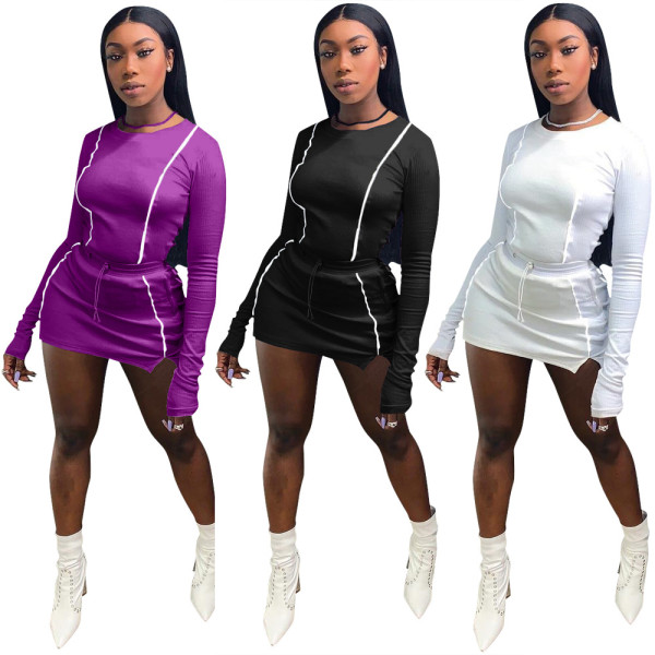 Hot Sell Women's Clothing Two-Piece Club Bodycon Skirt Sets LM061