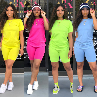 Factory Price Casual Pure Color Shorts Suits For Sale LD8366