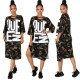 Ladies Split Camouflage Letters 3/4 Sleeve Leisure Dress GL6226