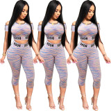 Yoga Printing Casual Two-Piece Women Suits HM5106
