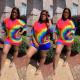 Plus Size Printing Short Dresses For Daliy Wear E8343