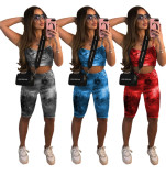 Fashion multicolor tie-dye suit W837