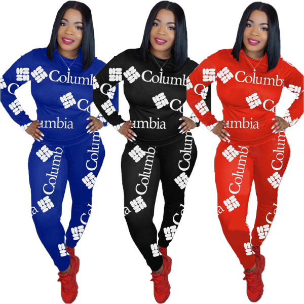 Online Wholesale Oversize Two-Piece Letters Print Sport Outfits DN8346
