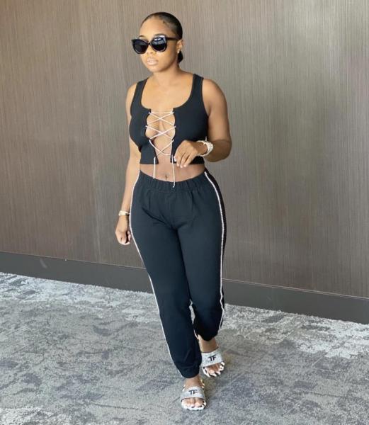 Sexy Mini Tshirt Tops With Long Pants  2 pcs Women Sets FF1024