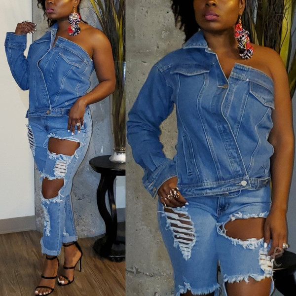 New half sleeve sexy denim jacket women CJ913