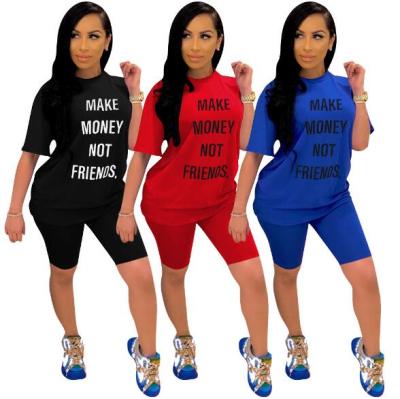 Fashion letter printed casual sports suit women H1327