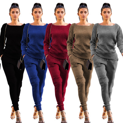 Solid Sweater Sets Casual Winter Outfits TRS868