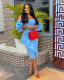 One-shoulder lantern sleeve ruffle dress LML165