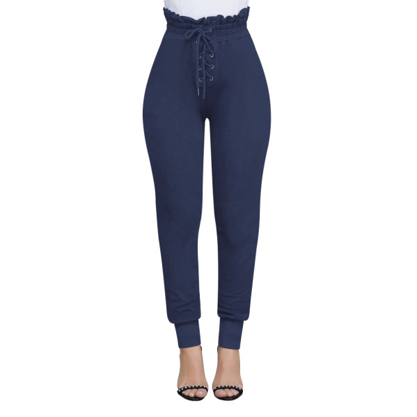 Trendy Elastic Solid Color High Waist Skinny Pants XY1857