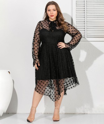 Sexy mesh hollow perspective irregular dress TB5071