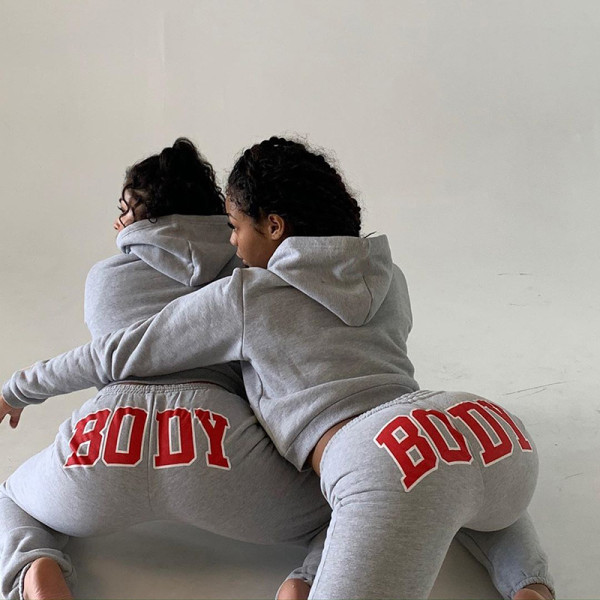 Women's New Navel Bare Hooded Sports Casual Suit A20204T