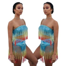 Plus Size Summer Tassel Shorts Women Outfits For Wholesale F8214