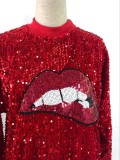Leisure Cartoon Pattern Sequin Women Hoodies QZ6062