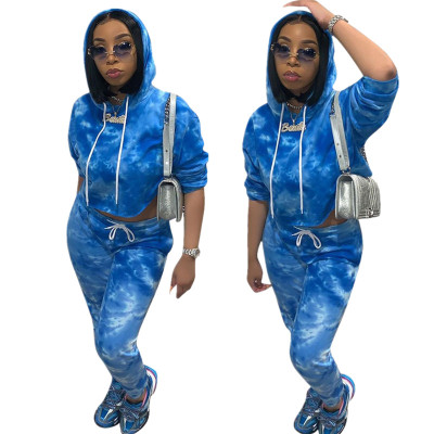 Wholesale Long Style Women Printing Hooded Autumn Outfits HH8884