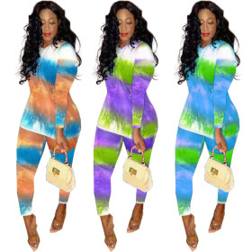 Ladies Bodycon Casual Two Pieces Printing Sets For Daily Wear TK6036