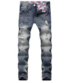 Nostalgic light straight hole jeans TX952
