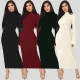 Elegant Solid Bandage Long Dress ALS070