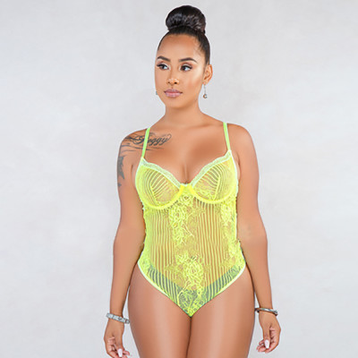 Lace stitching fun jumpsuit lingerie P8223G-2