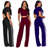 Cheap Stripe Patchwork Women Casual Outfits MY9365
