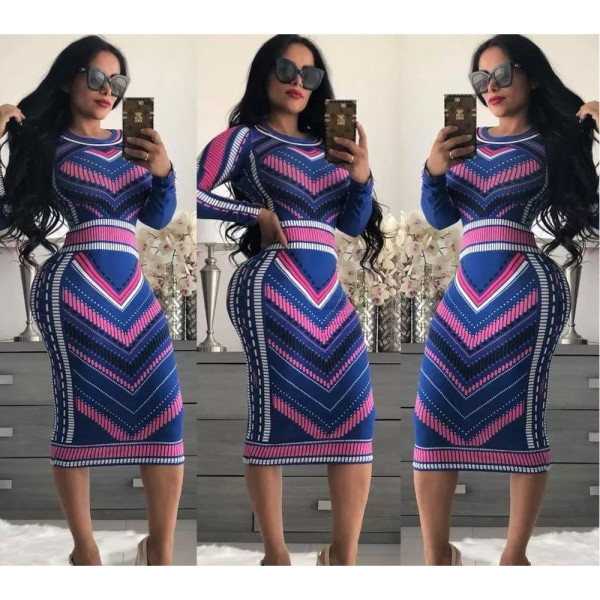HOT SALE Striped Bodycon Midi Dress Hot Sale GL6075