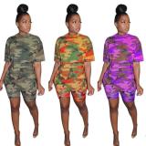 Camouflage suit multicolor slim print suit F8270